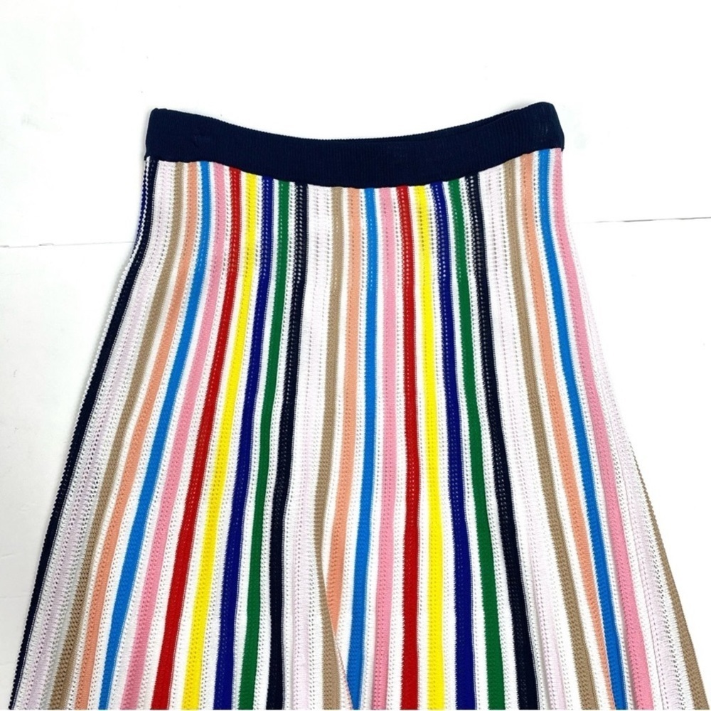 J.Crew Rainbow Striped Flowy Knit Midi Skirt Size S Style L6946 - Picture 3 of 11